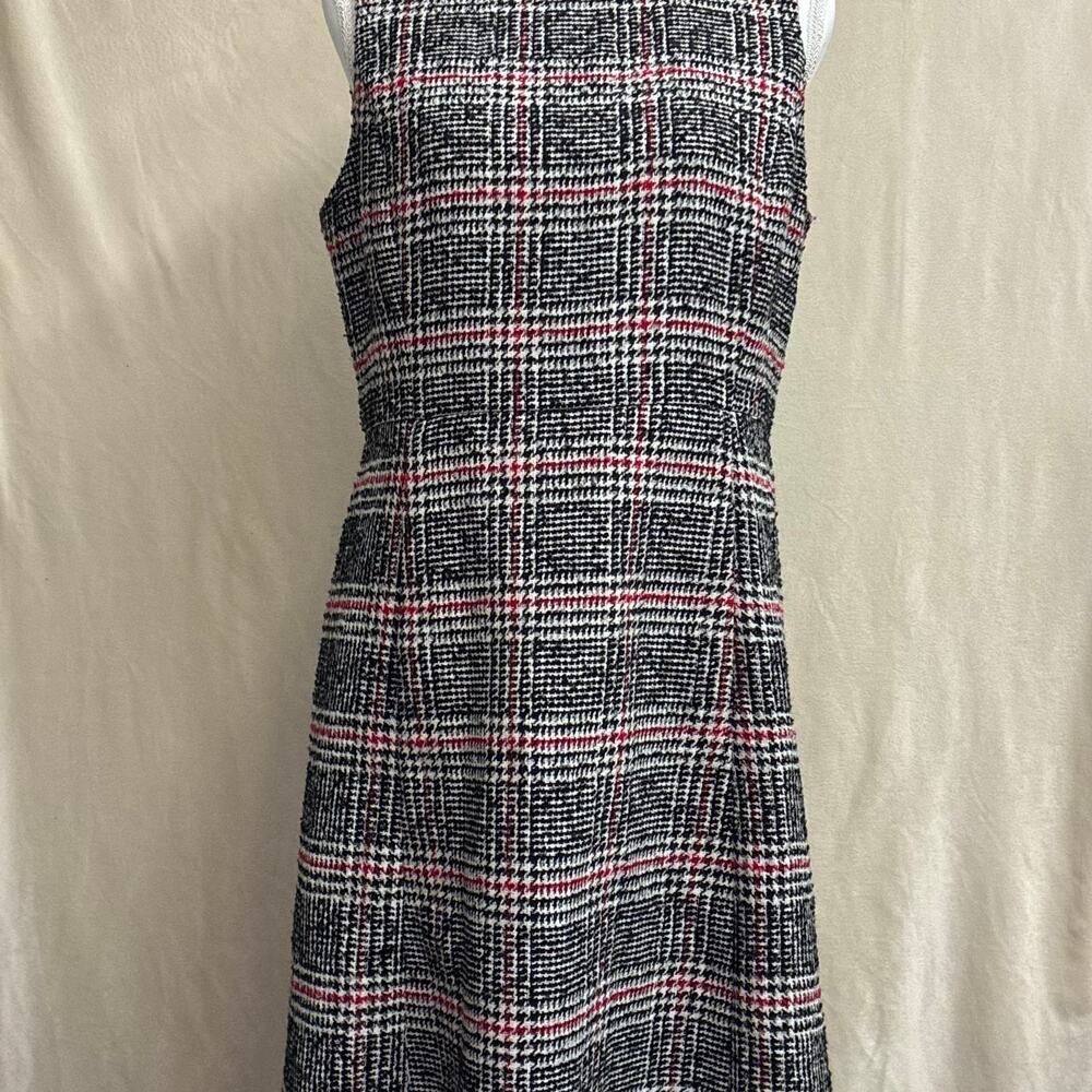 Christmas Holiday party dress Talbots Houndstooth Wool Blend Sleeveless 10p Dres